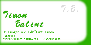 timon balint business card